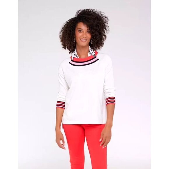 CABI Pickleball Pullover Sweater White Sz S #6446 NWOT - Picture 1 of 5